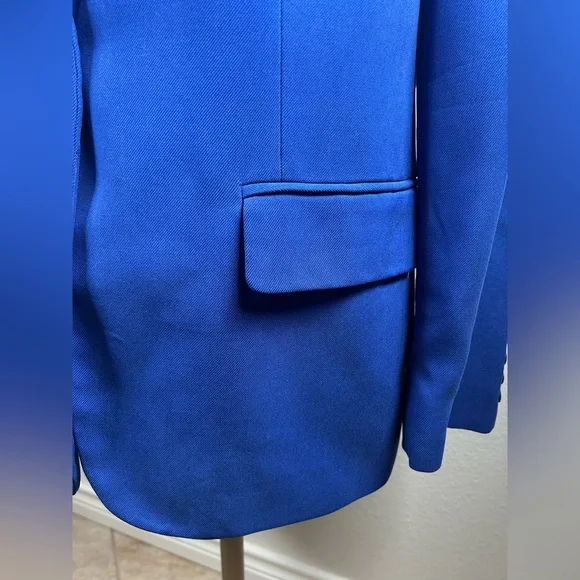 Lauren Ralph Lauren Women’s 100% Silk Single-Breasted Blazer–Size 14–Royal Blue - Picture 6 of 14